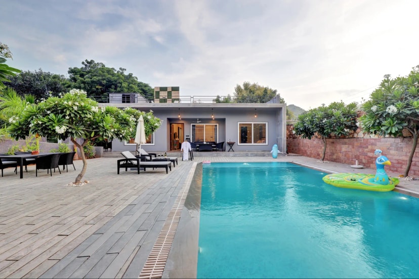 LTR200 | Charming 2–BHK Escape With Private Pool, Garden & Aravalli Hill Views